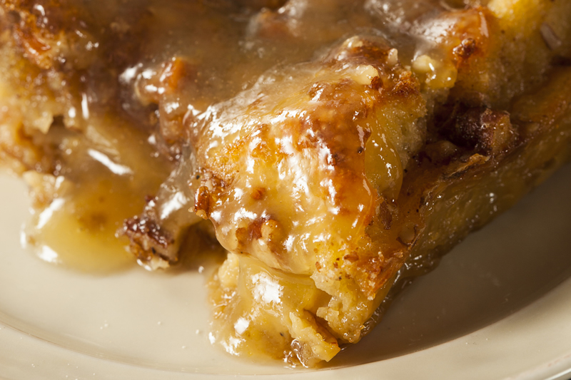 Caramel apple bread pudding